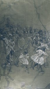 Banda musicale - Cartone per il trasferimento del grande sipario del Teatro Municipale di Rio de Janeiro da Eliseu Visconti